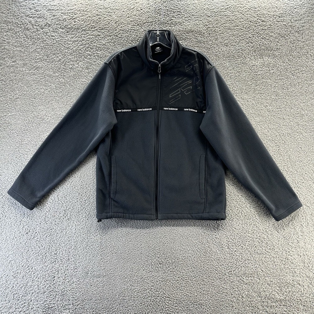New Balance Jacket Men's Size Medium Black Full Zip Fleece Jacket Men's Size M